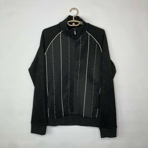 Seanjohn Mens Jet Black Full Zip Jacket Size M